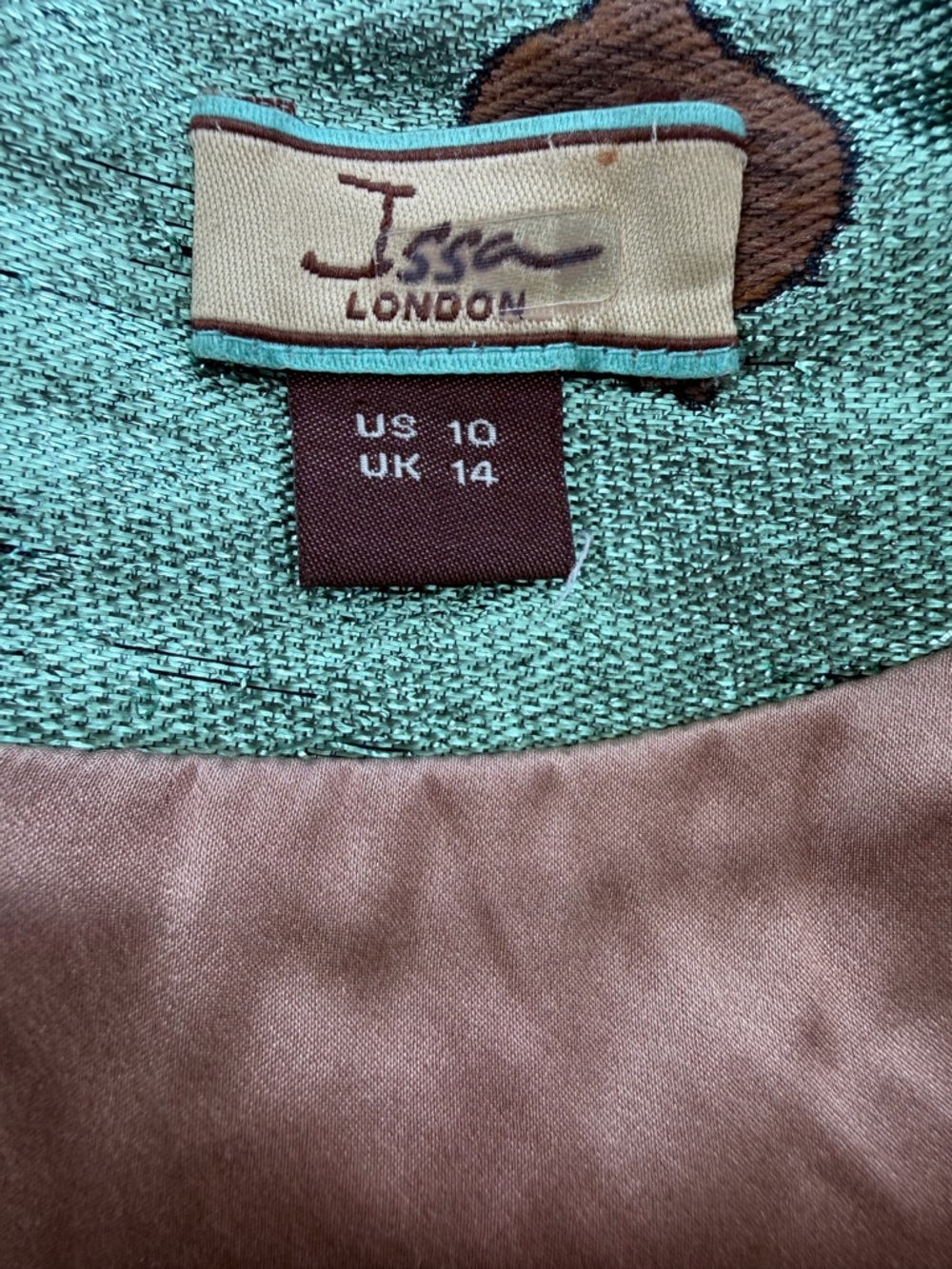 Designer Issa London Metallic Dragon Jacquard Top, Size 10, MSRP $450 - Picture 4 of 4